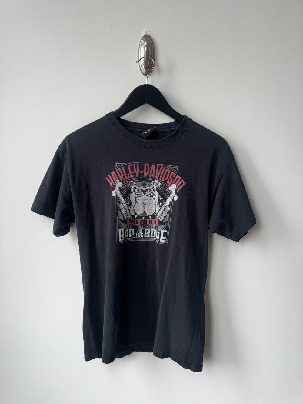 Harley-Davidson Black Short-Sleeve Tee with Bulldog Graphic